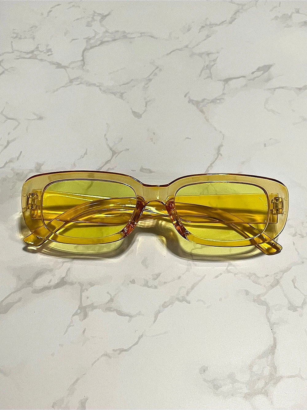 Yellow Rectangular Sunglasses